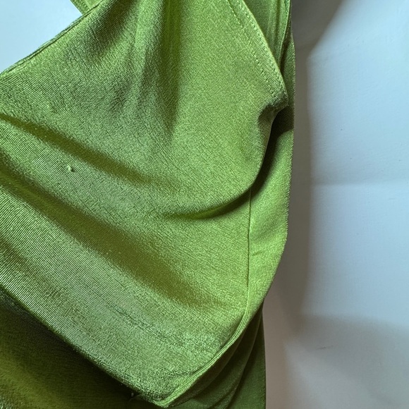 Runaway Claudia Mini Collared Button Front Waist Cut Out Grass Green Dress 6 - Picture 7 of 16